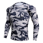 Men Long Sleeve Camouflage Compression Sport Shirt