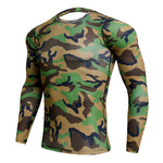 Men Long Sleeve Camouflage Compression Sport Shirt