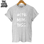 COOLMIND wife mom boss t-shirt